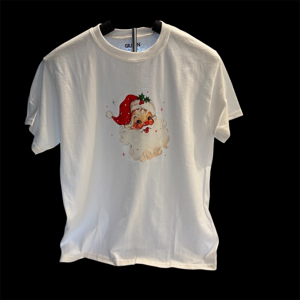 Gildan Kids White T-Shirt with Santa Print